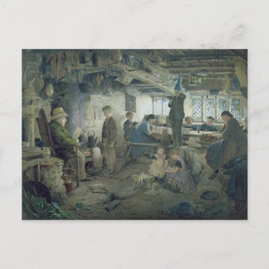 De Strikte School Master, 1868 Briefkaart (Voorkant)