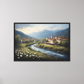 De Stromende Beek van het Alpendorp Canvas Afdruk