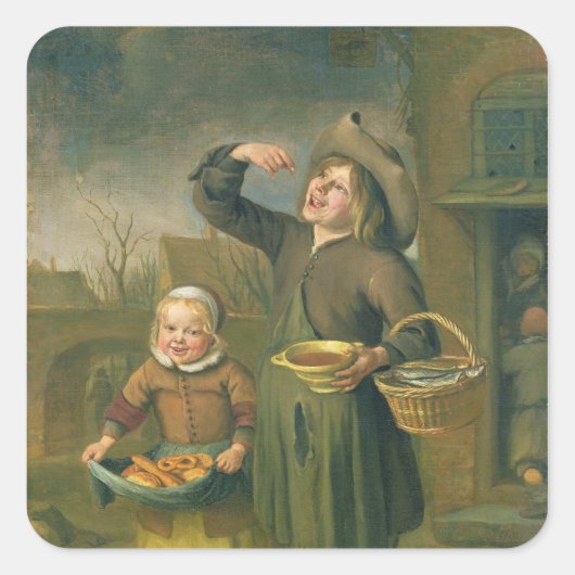 De stroop vierkante sticker (Voorkant)