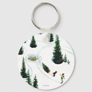 De structuur uitsnijden sleutelhanger