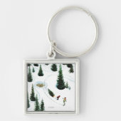 De structuur uitsnijden sleutelhanger (Voorkant)