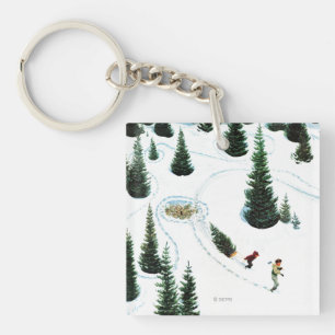 De structuur uitsnijden sleutelhanger