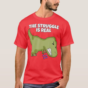 De Struggle is echt gewicht Lifende Dumbbells Rex T-shirt