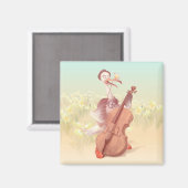 De struisvogel die de Cello speelt Magneet (Voorkant / Achterkant)