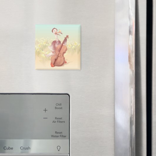 De struisvogel die de Cello speelt Magneet (Insitu (Koelkast))