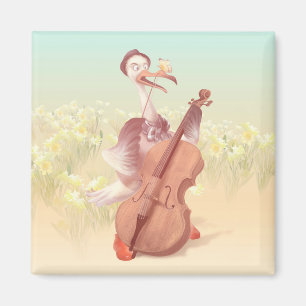 De struisvogel die de Cello speelt Magneet