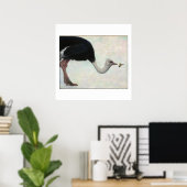 De struisvogel en de vogel door Bryn Barnard Poster (Thuiskantoor)