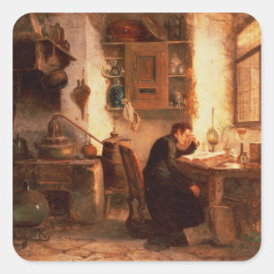 De student scheikunde en apotheek vierkante sticker