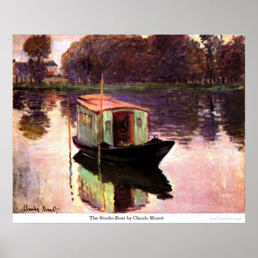De Studio Boat van Claude Monet Poster (Voorkant)