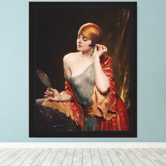 De Studio Mirror van Albert Henry Collings Canvas Afdruk (Insitu (Houten vloer))