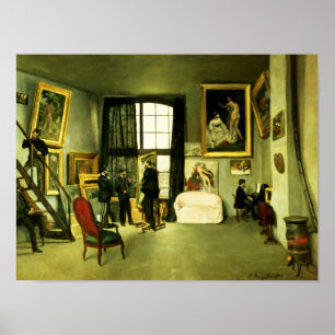 De Studio van de kunstenaar, 1870 Poster