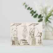 De Studio van een Beeldhouwer, c.1800 (gravure) Briefkaart (Staand voorkant)