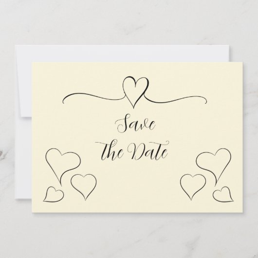 De subtiele Calligrafie van Cream sparen de Datum Save The Date (Voorkant)