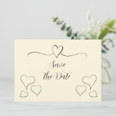 De subtiele Calligrafie van Cream sparen de Datum Save The Date (Staand voorkant)