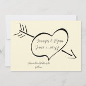 De subtiele Calligrafie van Cream sparen de Datum Save The Date (Achterkant)