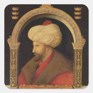De Sultan Mehmet II 1480 Vierkante Sticker