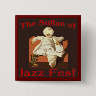 De sultan van Jazz Fest Vierkante Button 5,1 Cm