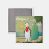 De Summertime Snowman Magnet Magneet (Voorkant / Achterkant)