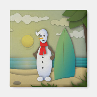 De Summertime Snowman Magnet Magneet