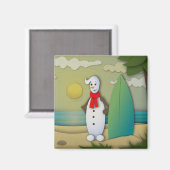 De Summertime Snowman Magnet Magneet (Voorkant / Achterkant)