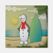 De Summertime Snowman Magnet