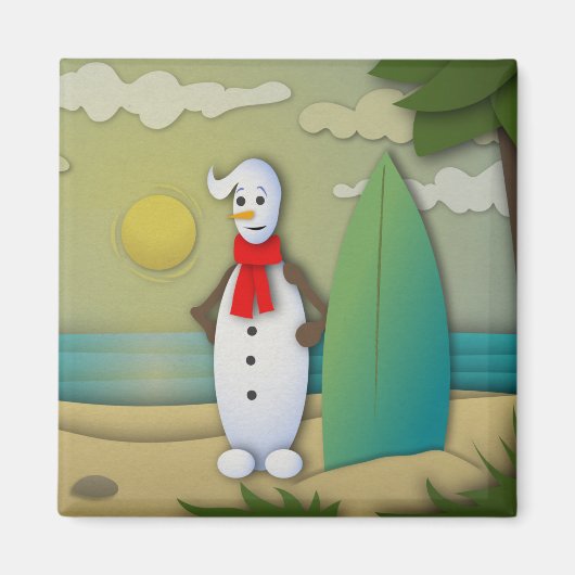 De Summertime Snowman Magnet Magneet (Voorkant)