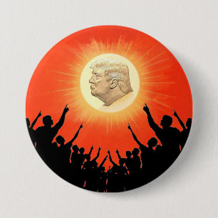 De Sun King Donald Trump Ronde Button 7,6 Cm