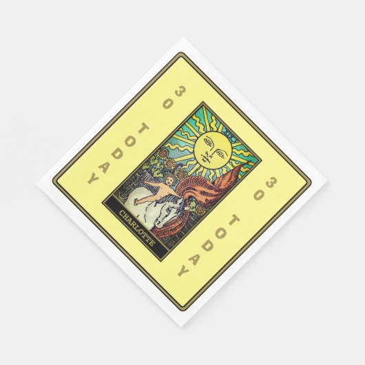 De Sun Tarot Kaart Geel Verjaardagsfeestnaam Servet (Hoek)