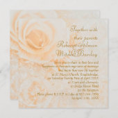 De superbes roses à la crème de pêche Invitation d (Devant / Derrière)