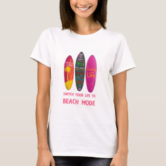 De Surfboard Triptiek van Geniet van het Leven Pos T-shirt