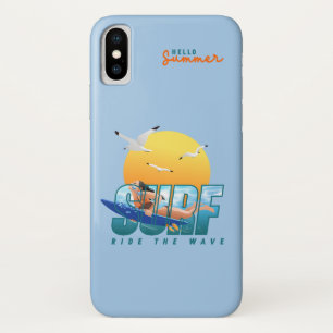 De surfer rijdt de golf (F) iPhone X Hoesje