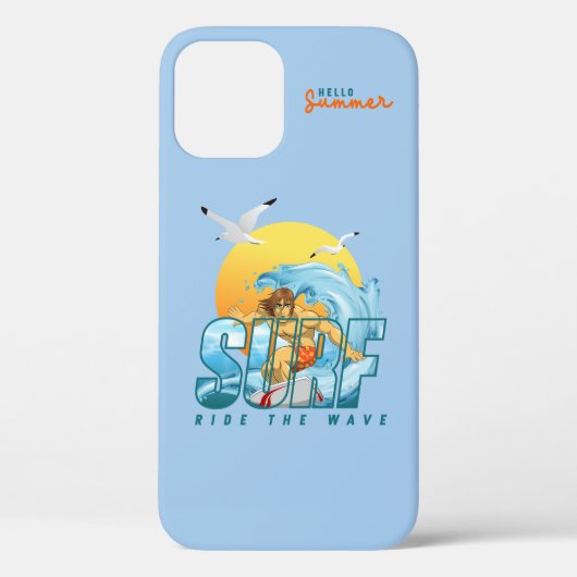 De surfer rijdt de golf | (M) Case-Mate iPhone Case (Achterkant)