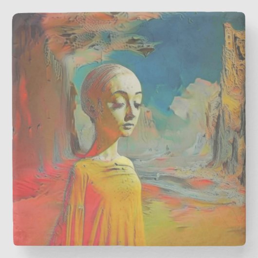 De surrealisme van dit alles stenen onderzetter (Voorkant)