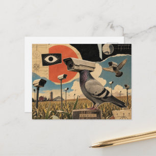 De Surrealistische Spionnen Duiven in de Veld Coll Briefkaart