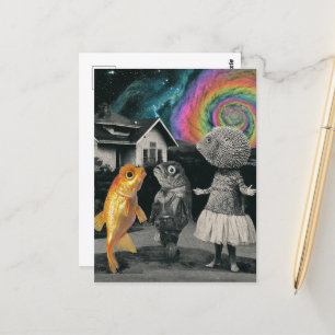 De surrealistische visfamilie briefkaart