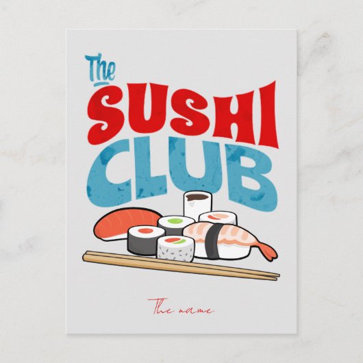 De sushi club, sushi briefkaart (Voorkant)