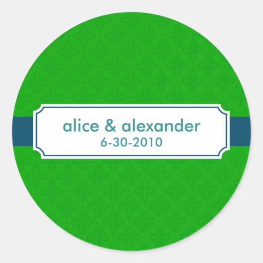 De Sylvia in Navy en Green Wedding Sticker / Label (Voorkant)