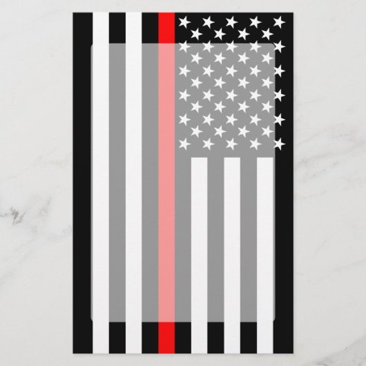 De symbolische Amerikaanse vlag van de Thin Red Li Briefpapier (Voorkant)
