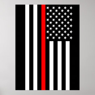 De symbolische Amerikaanse vlag van de Thin Red Li Poster