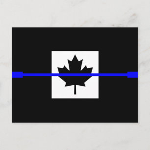 De symbolische dun blauwe lijn op de Canadese vlag Briefkaart