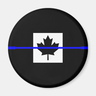 De symbolische dun blauwe lijn op de Canadese vlag Magneet