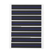 De symbolische dun blauwe lijn op Solid Black (Vel)