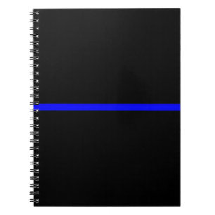 De symbolische dun blauwe lijn op Solid Black Notitieboek