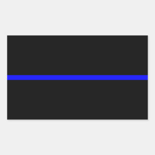 De symbolische dun blauwe lijn op Solid Black Rechthoekige Sticker