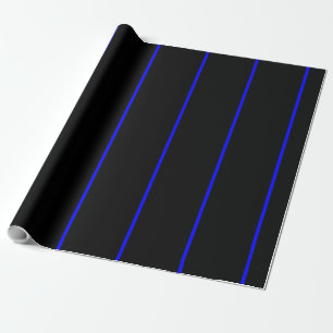 De symbolische dun blauwe lijn op zwart cadeaupapier