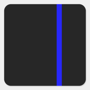 De symbolische dun blauwe lijn op zwart vierkante sticker
