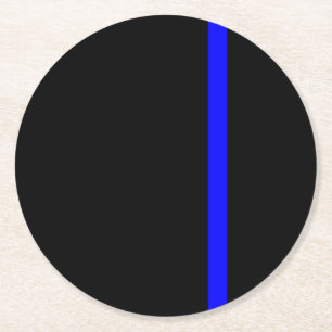 De symbolische dun blauwe lijn verticaal ronde kartonnen onderzetter