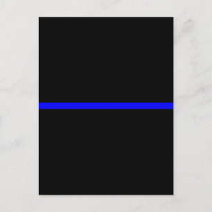 De symbolische dunne blauwe lijn op effen zwart briefkaart