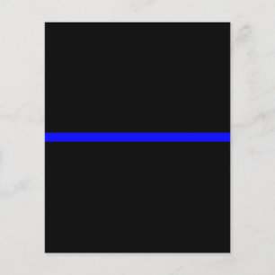 De symbolische dunne blauwe lijn op effen zwart flyer