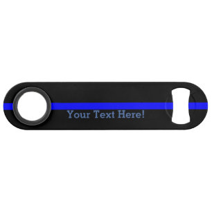 De symbolische dunne blauwe lijn personaliseert di speed flessenopener